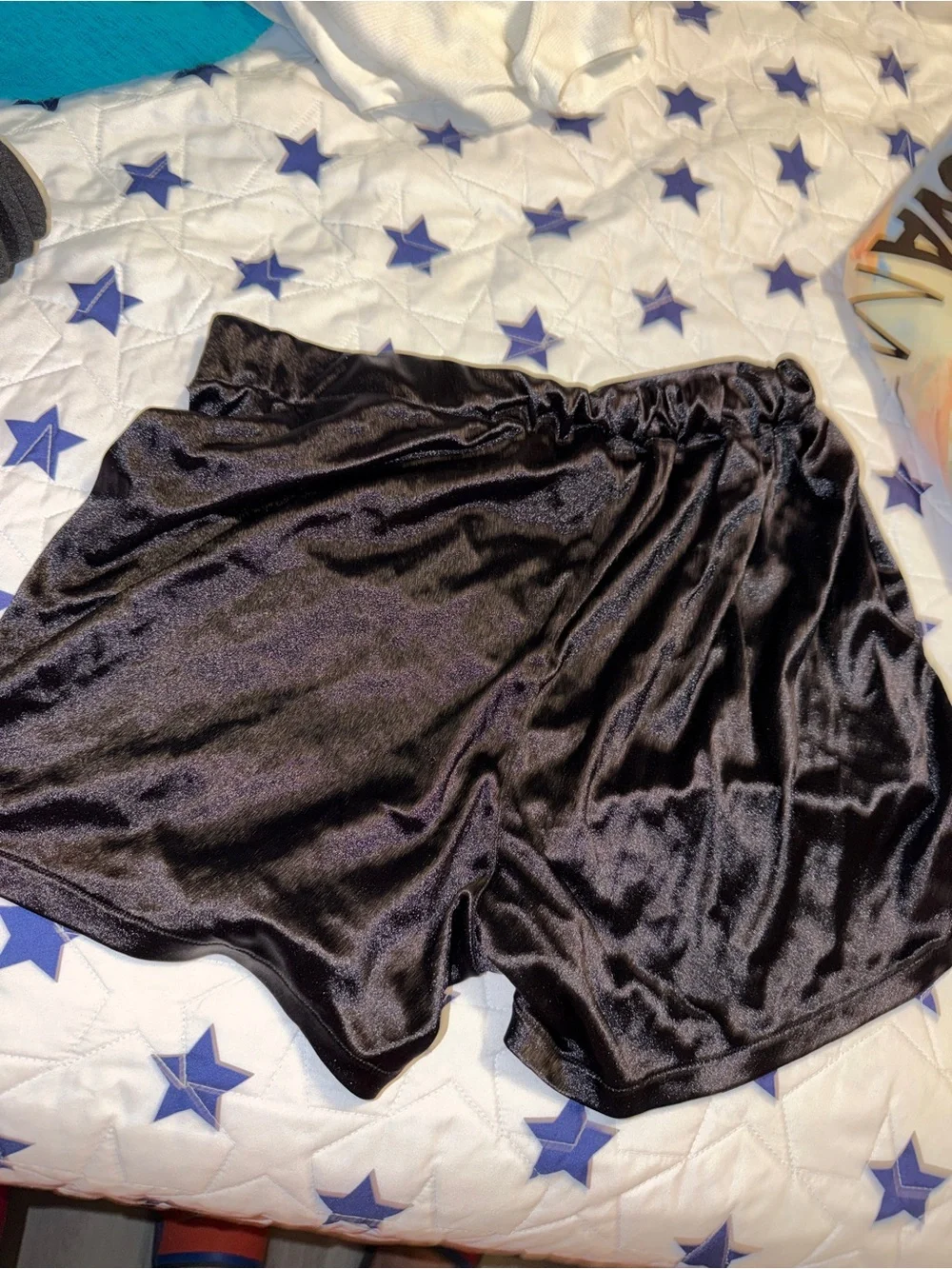 Black Satin-Look High-Waist Button Front Shorts